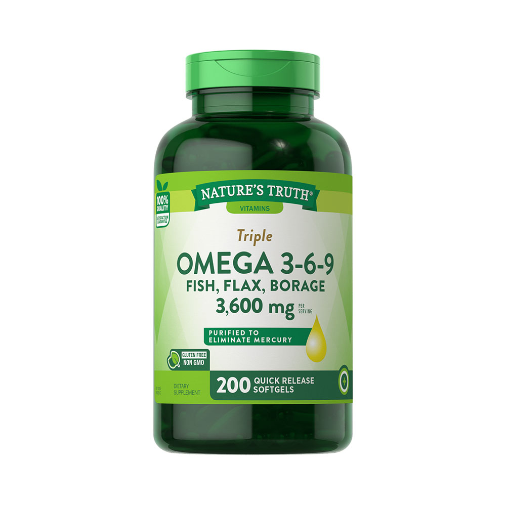 Vitaminas Omega 3-6-9 Fish Flax Borage - 200 cápsulas