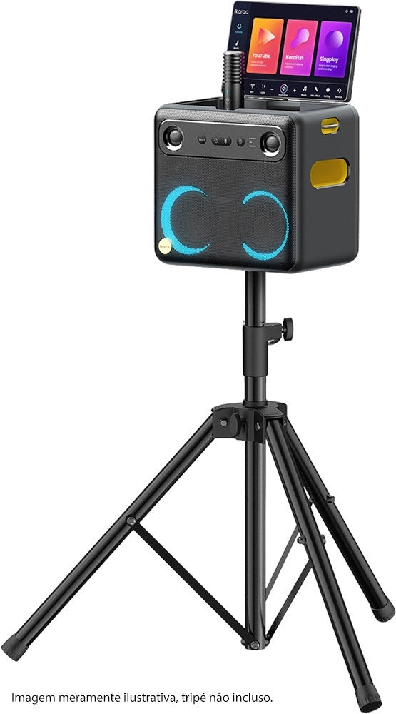 Speaker de Karaokê Joog Break X2 600W Tela 10,1" 2x Microfones sem fio