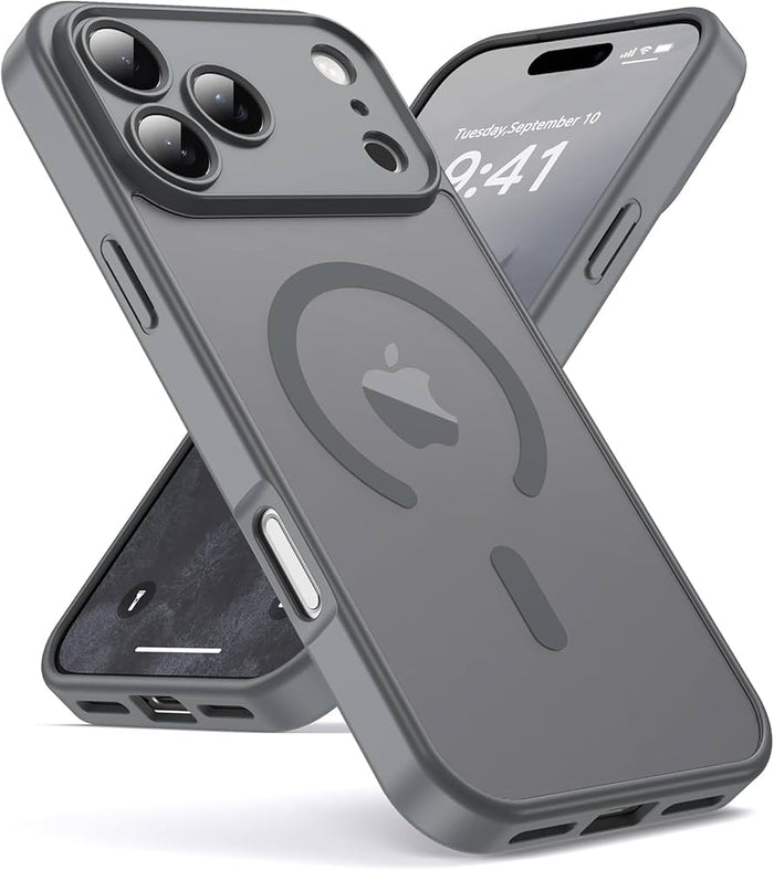 CAPA IPHONE 17 PRO MAX SHARK MAGNETICA CINZA TITANIO - DEVIA
