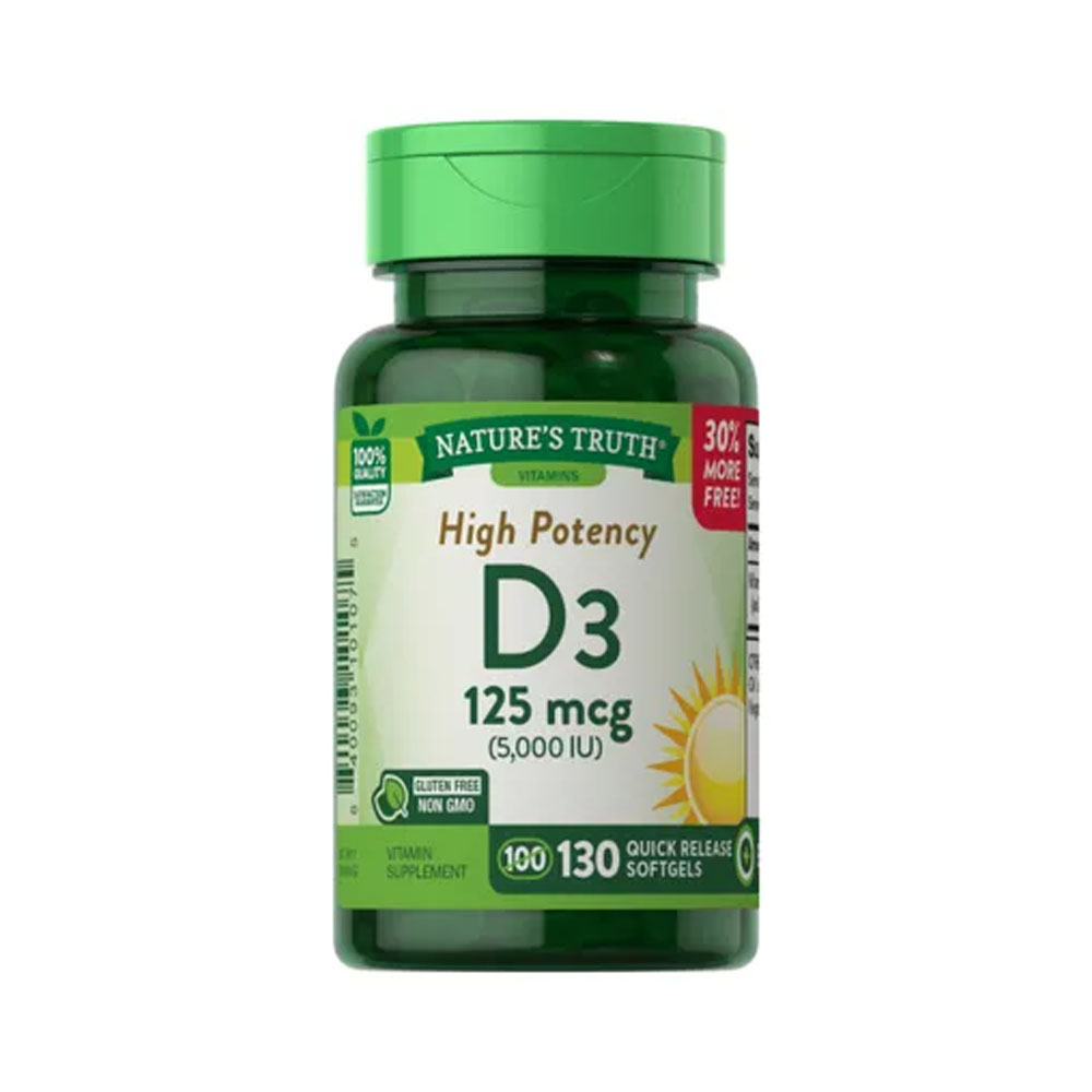 Vitaminas Nature's Truth High Potency D3 - 130 cápsulas