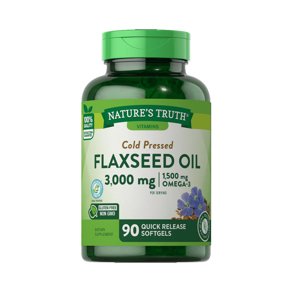Vitaminas Nature's Truth Flaxseed Oil - 90 cápsulas