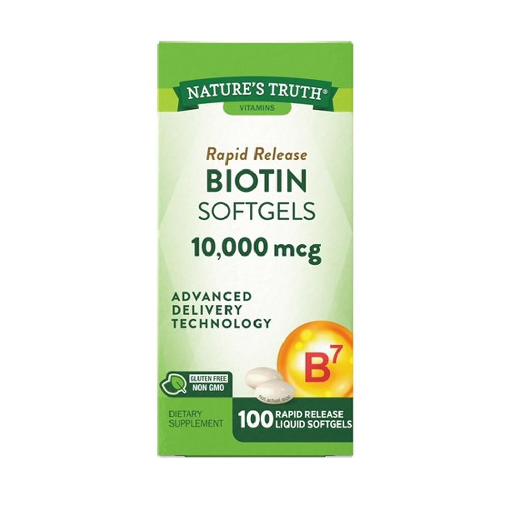 Vitamina Nature's Truth Rapid Release Biotin Softgels 10,000 mcg - 100 cápsulas