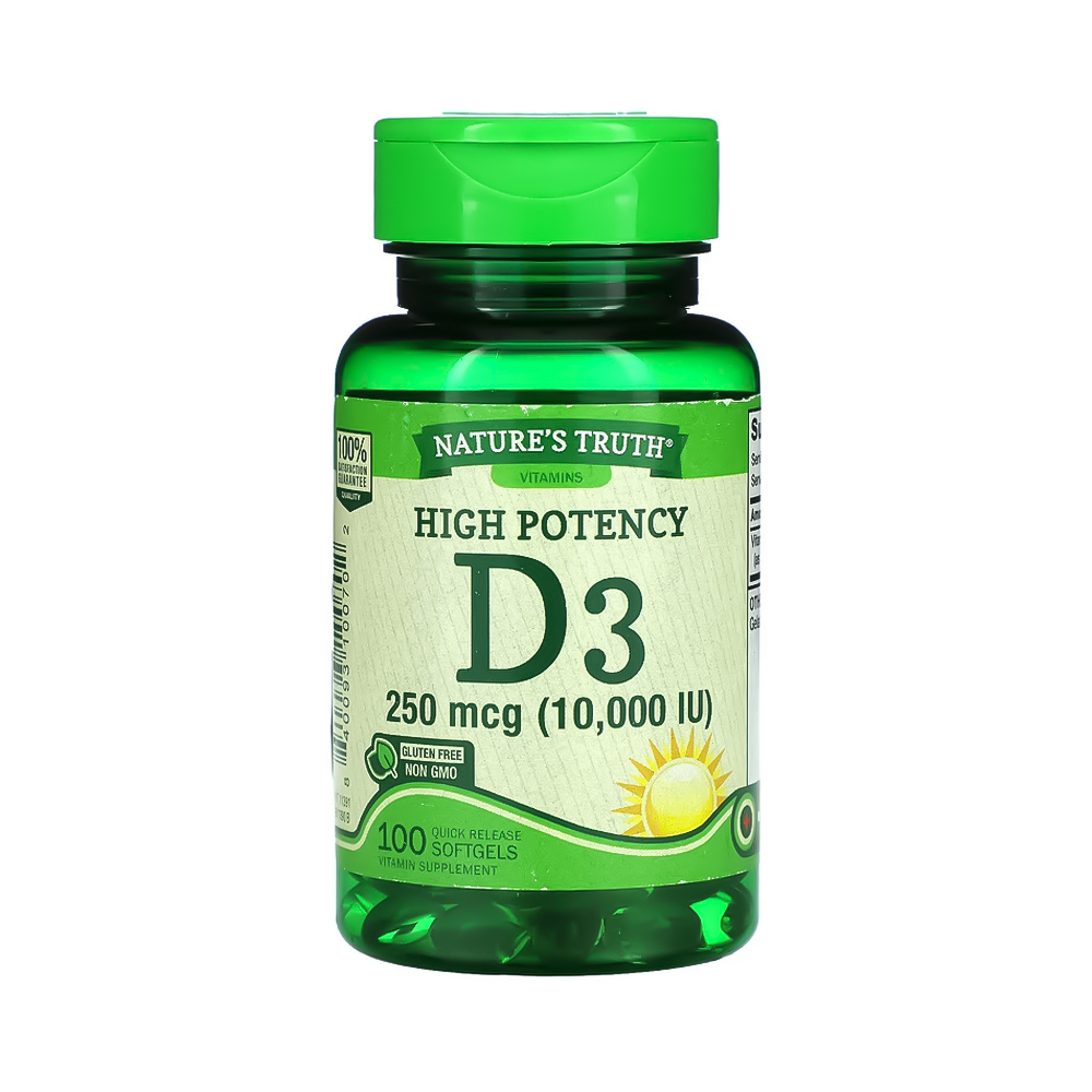 Vitamina D3 Nature's Truth High Potency 250mcg - 100 Cápsulas gelatinosas