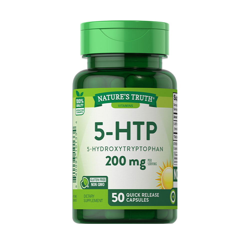 Suplemento 5-htp Nature's Truth 200mg - 50 cápsulas.